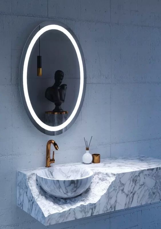 Oval LED Touch Sensor Mirror for Living Room 005 Oval LED Touch Sensor Mirror for Living Room 005