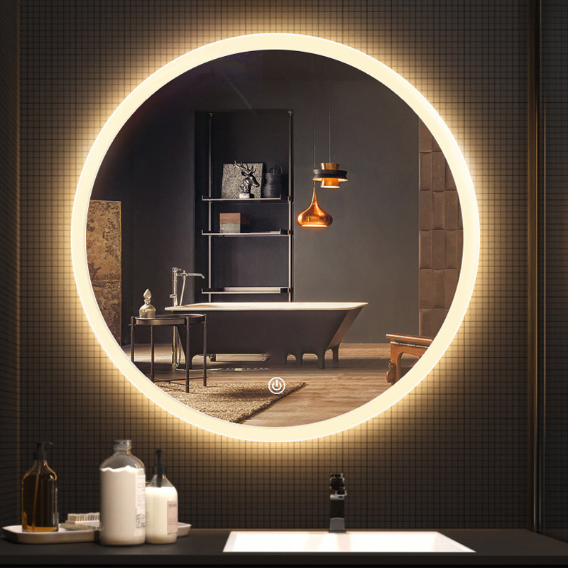 Rounded LED Touch Sensor Mirror For Washroom 005 Rounded LED Touch Sensor Mirror For Washroom 005